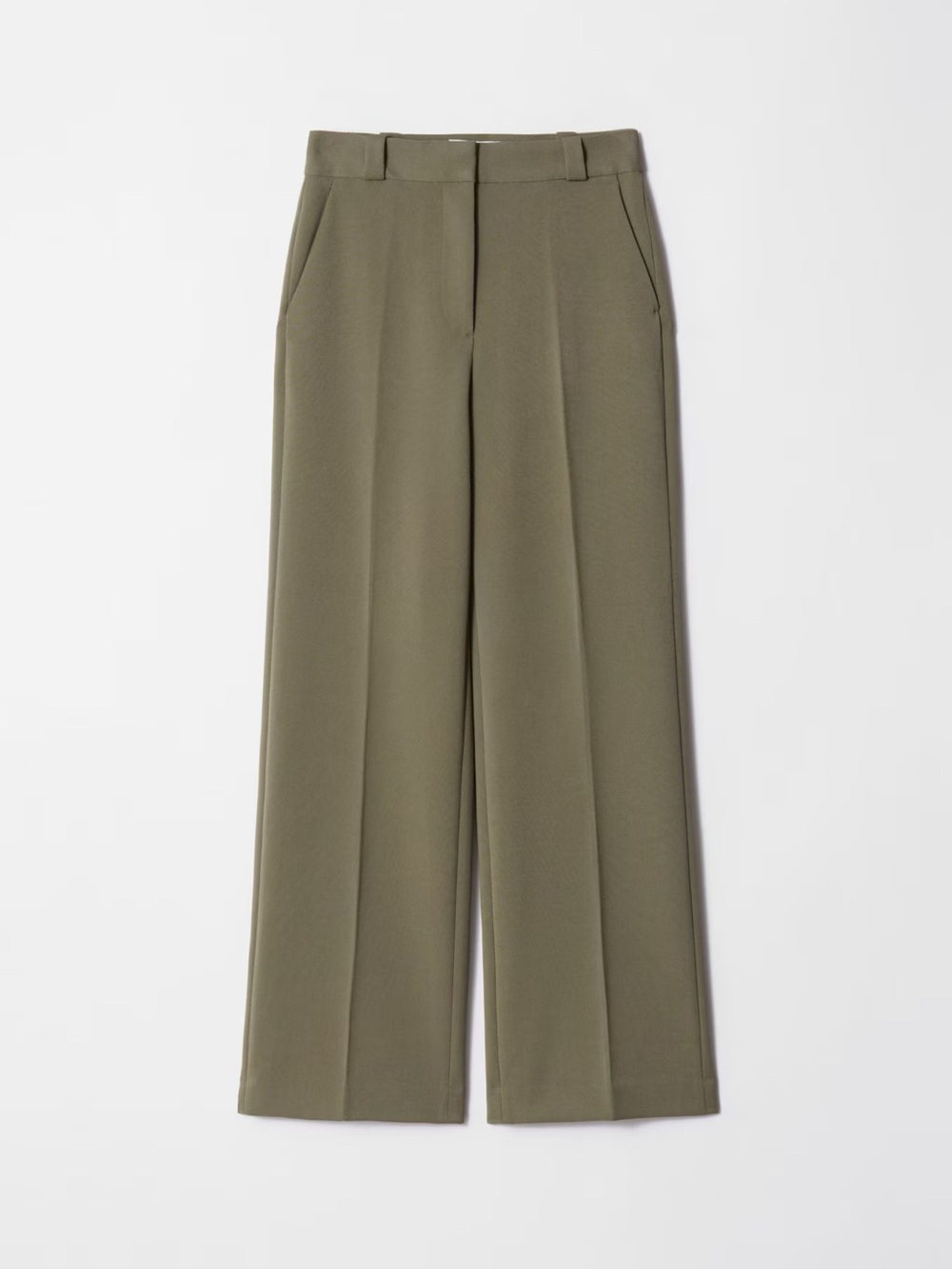 & Other Stories STRAIGHT PRESS-CREASE TROUSERS KHAKI